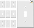ENERLITES Oversized Toggle Light Switch Wall Plate, Gloss Finish, Jumbo Light Switch Cover, Oversize 1-Gang 5.5" x 3.5", Unbreakable Polycarbonate Thermoplastic, 8811O-W-10PCS, White, 10 Pack