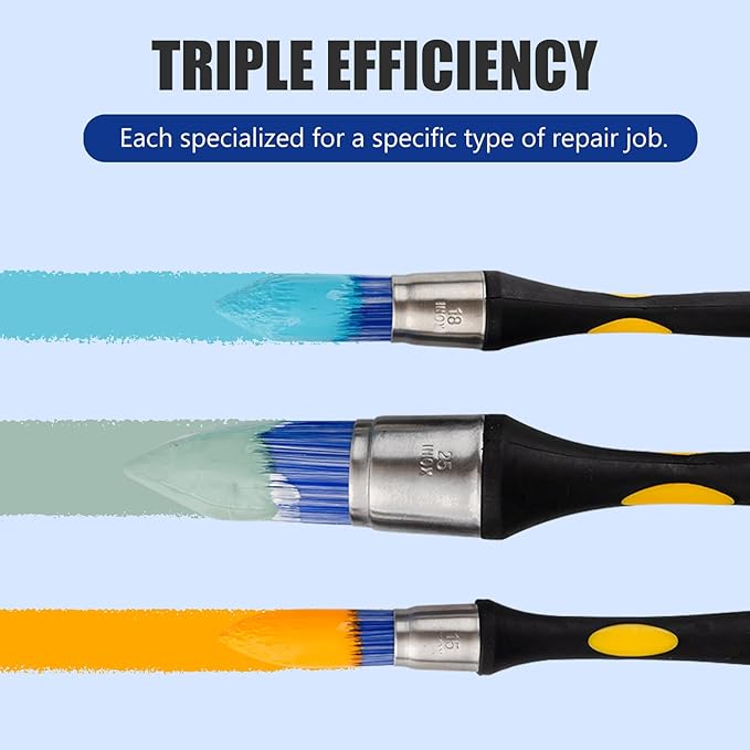Mister Rui Trim Brush Set, 3 Pcs Paint Brushes for Painting Walls, Trim Paint Brush, Small Paint Brush, Small Brushes for Painting, 5/8”, 3/4” and 1”
