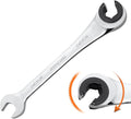 ironcube 14mm Brake Line Wrench Set: Metric Ratcheting Open-end for Nuts on Fuel, Brake or Air Conditioning Lines