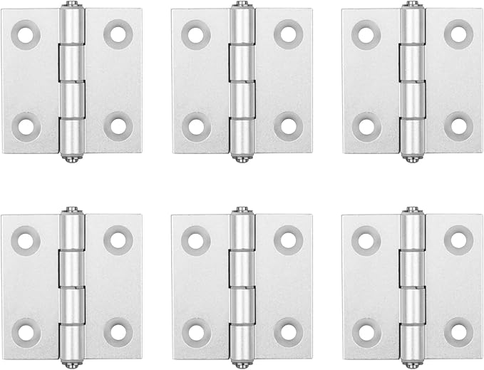 6 Pack 2-1/2" Aluminum Alloy Door Hinges for 4040 Series Profile, Adjustable Butt Hinges