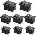 TWTADE 8Pcs 12V Rocker Switch On/Off 2 Pin 2 Position SPST Car Auto Boat Rocker Toggle Switch AC 6A/250V 10A/125V KCD1-1-101