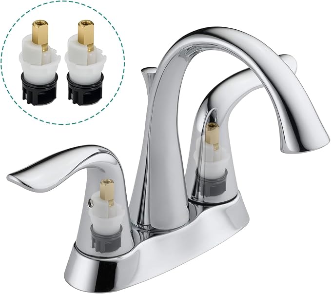 RP25513 Faucet Stem Replacement for Delta two handle Faucet Repair Kit with RP24096 cartridge RP4993 Seat and Spring RP24097 Turn stop1/4, 2 pack