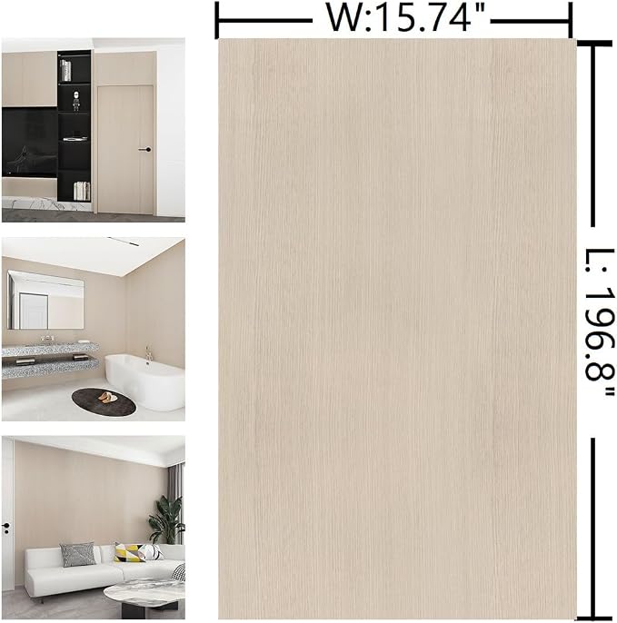 Boobest 15.7"x196.8" Light Wood Contact Paper for Countertop Peel and Stick | Waterproof Faux Wood Wallpaper Cream Shelf Liner Adhesive Paper for Furniture Walls Laundry Room Wallpaper Renter Friendly