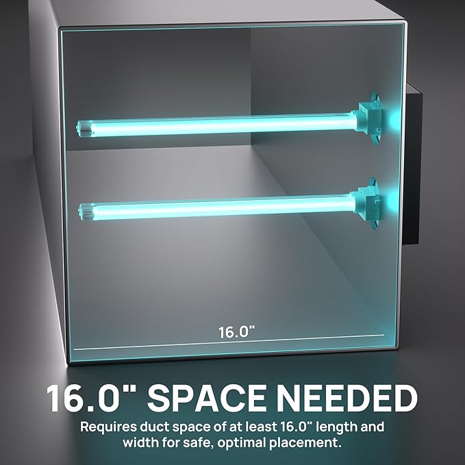 TURBRO AC 120V 72W HVAC UV Light Kit Air Purifier, ETL&CARB Certified, Comes with a 15.2 in 4-Pin 2G11 Base Lamp, Installation Template, and Ballast, for Cleaning Air and Ducted AC Systems, UV72P