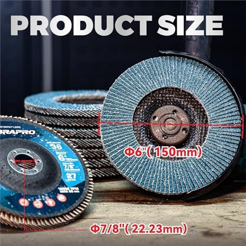 10 Pack 6" x 7/8" Zirconia Flap Discs, T27 Jumbo Grinding Wheel 120 Grit