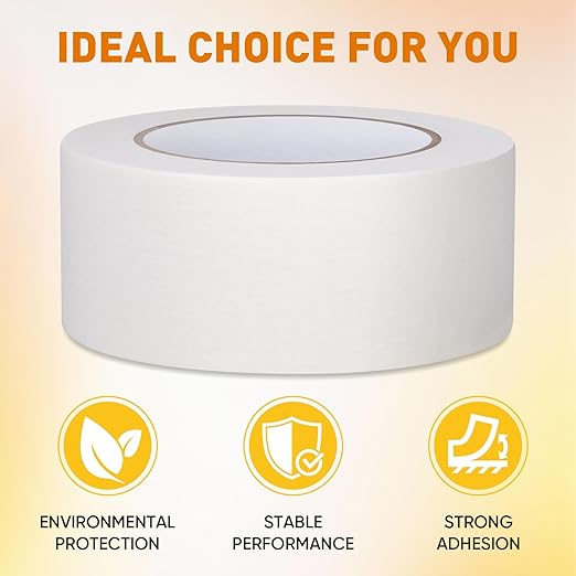 NEOACT 16 Pack Masking Tape 2 Inch Wide, Beige White Masking Tape Bulk General Purpose Tape for Arts, Craft, Painting, Office, School, Home, 55 Yards x 16 Rolls (880 Yards Total)