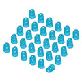 PATIKIL Finger Tip Covers Cots, Light Blue Silicone Finger Protectors Gloves Breathable Reusable Fingertip Caps with Air Holes for Dry Skin Finger Cracking, M, 30 Pcs