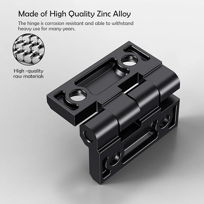 SYINE Heavy-Duty Butt Hinge Zinc Alloy Door Hinge Closet Hinge for Closet Cabinet Door,Set of 2,Black,2.4'' x 2.4''