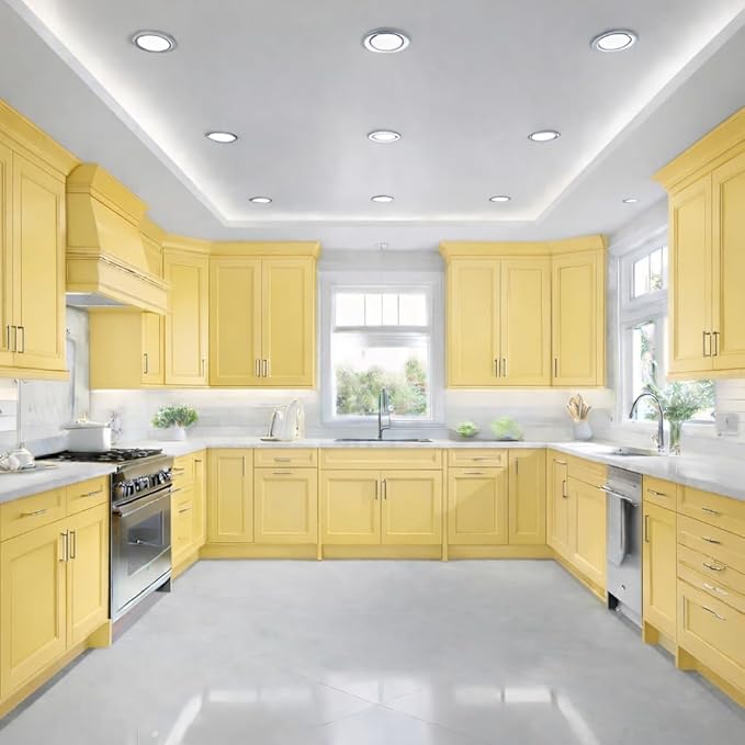 ALL-IN-ONE Paint by Heirloom Traditions, Naples (Sunny Yellow), Quart - Durable cabinet and furniture paint. Built in primer and top coat, no sanding needed. Includes our 30 featured color card.