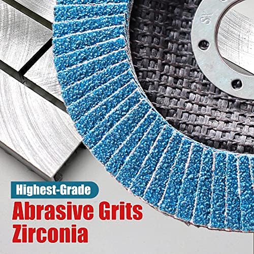 EZARC Zirconia Flap Discs 120 Grit, 4-1/2 x 7/8-Inch, Type 29, 10-Pack