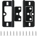 2PCS Non-Mortise Hinges 3 inch Black Door Hinges with Mounting Screws, Chest Hinges Heavy Duty Bifold Door Hinges Iron Cabinet Hinges, Precision Butt Hinge for Furniture Windows Cupboard