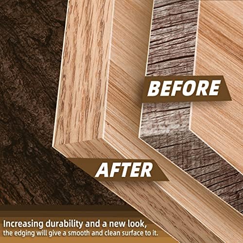 GSCIT Club Red Oak Wood Veneer, 8 inch x 50ft Wood Edge Banding Preglued Flexible, Veneer Tape Banding for Cabinet Repair Furniture