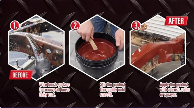 2-in-1 Rust Converter & Metal Primer - 1 Gallon Red Rust Paint Inhibitor for Metal, Ultra Car Rust Reformer & Encapsulator, Long-Lasting Anti Rust Conversion Coating, Heat Resistance.Covers up to 1,000 Sqft. Per Gallon. Permanently Stops Corrosion. Mad...