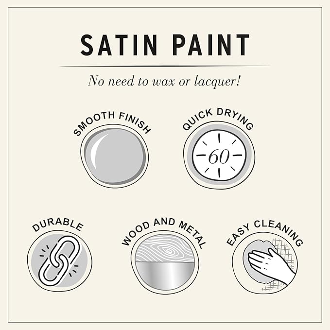 Annie Sloan Satin Paint (Carnaby Yellow, 25 Fl Oz/750 mL). Soft sheen for interior wood and metal. Self-leveling, all-in-one paint with no wax or lacquer required.