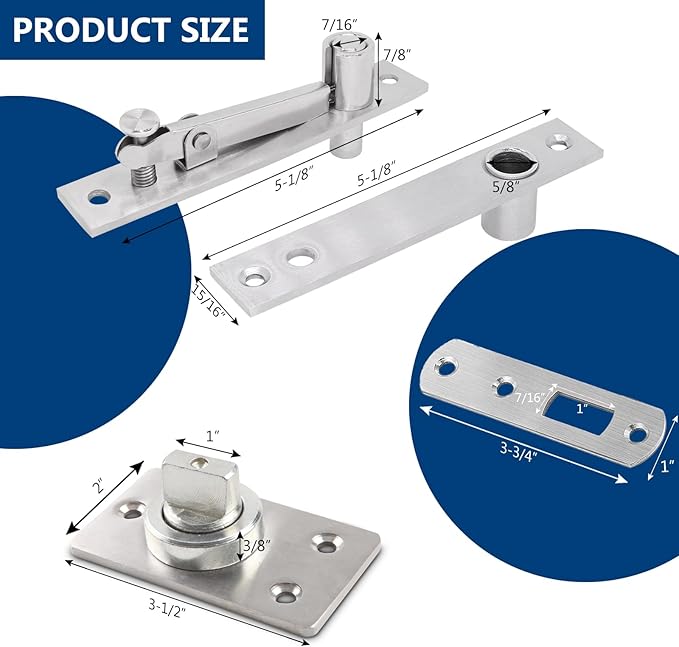 330 LBS Pivot Hinge Set with Magnetic Door Catch for Large & Heavy Wood Doors – HBL’ Hidden Pivot Door Hardware for Bookshelves, Built-in Ball Bearings for Smooth & Quiet Operation.