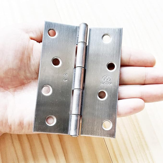 2pcs 304 Stainless Steel 4-inch Folding Butt Hinges Home Furniture Hardware Door Hinges for Door Case Lid Wooden Box Chest (100mm x 70mm x 1.5mm)
