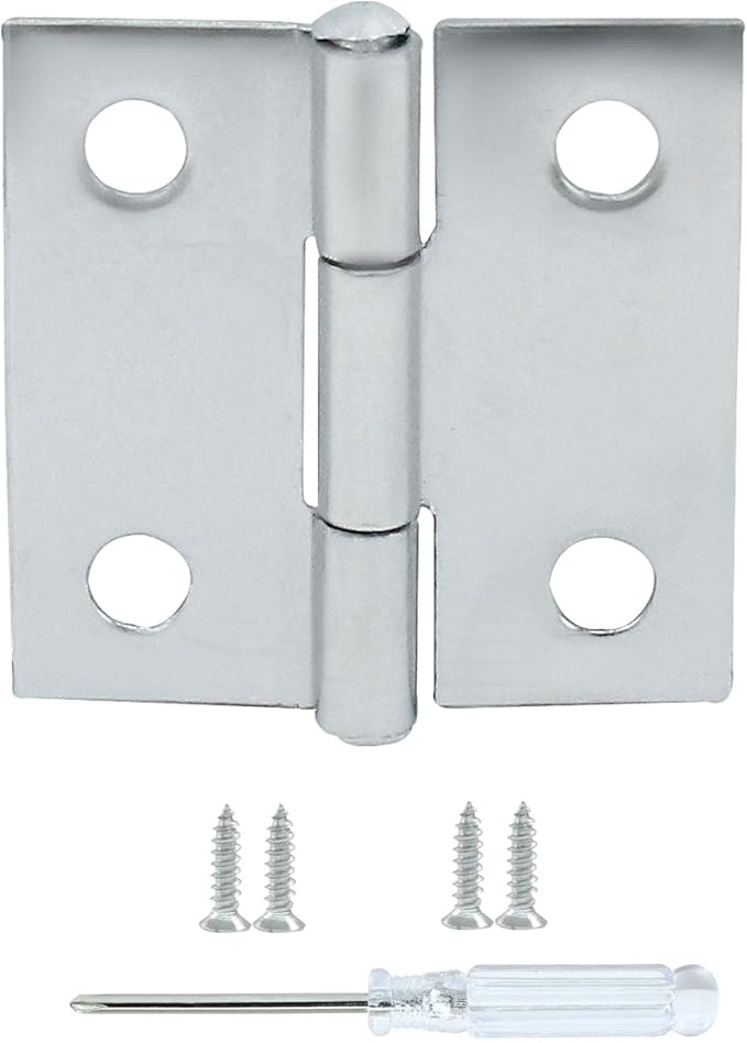 20 Pack Butt Hinges, 1 Inch Stainless Steel Small Hinges with Mounting Screws for Wooden Box, Jewelry Box, Craft DIY, Furniture
