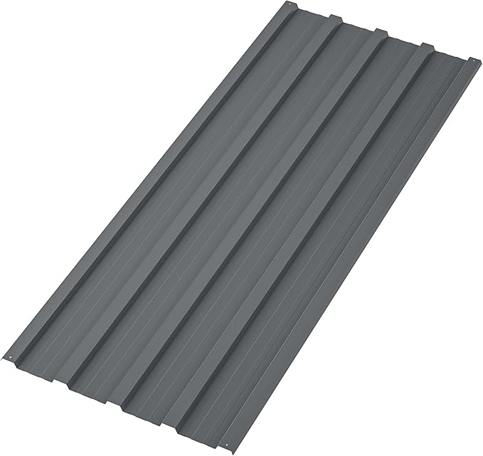 Roof Panels 25 pcs 60.63 inch x 16.77 inch Galvanized Steel, Metal Corrugated Tin Roofing Panels Gazebo Top Cover Heavy Duty Roof Replacement for Patio Outdoor Garden, Grey