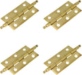 Quluxe 2" Door Hinges, Lengthened Axis Square Hinge, Antique Brass Hinges for Cabinet Doors Dresser Drawer Closet with Screws- Gold (Pack of 4)