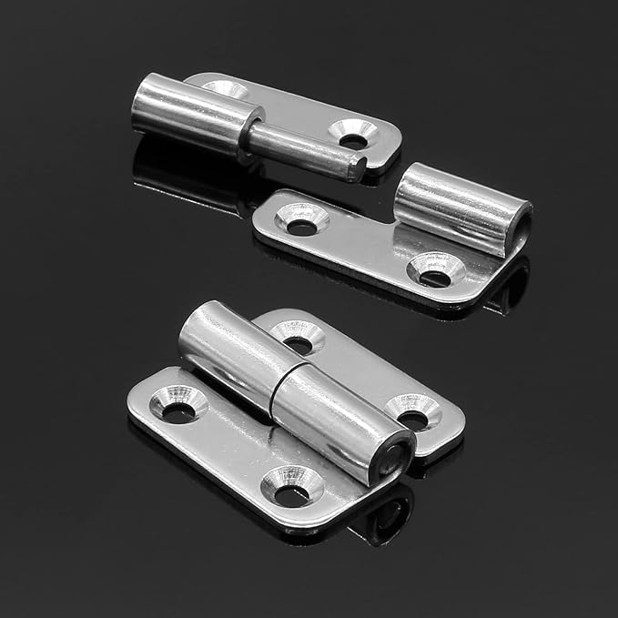 Bonsicoky 2 Pcs Stainless Steel Right Lift-Off Hinges, 1.5 Inch Detachable Slip Joint Small Flag Hinges with Screws