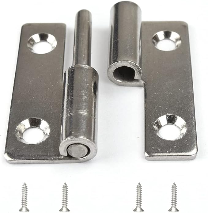 4Pcs 2-inch Long Steel Small Slip Joint Hinge,Lift Off Door Hinges Right Handed Lid,Stainless Flag Hinge