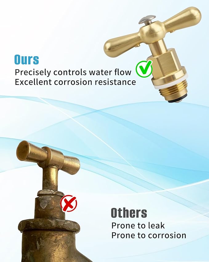 PK1100 Brass Globe Valve Stem and Bonnet Kit with Handle Fit for Arrowhead Hose Bibs, Boiler Drains, Sill Faucets
