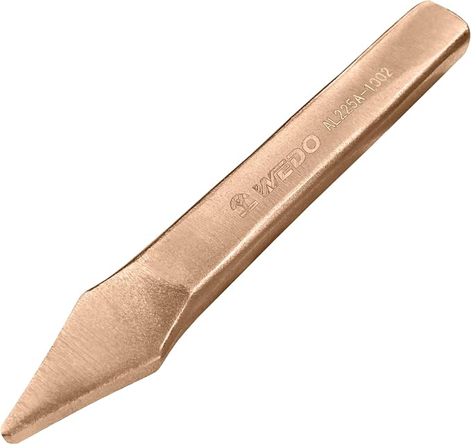 WEDO Non-sparking Cross Cutting Chisel, Spark-free Safety Cross-Cut Chisel, Beryllium Copper, DIN Standard, BAM & FM Certificate, 4x6x140mm