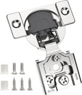 Chibery 8 Pack 1/2" Overlay 3D Soft Close Concealed Hinge for Face Frame Door, Smooth Slow Self Closing Hinges, Satin Nickel, Hidden 105° Open Angle Stainless Steel Hinge for Kitchen Cabinet Door