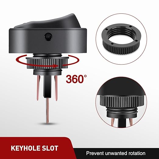 Nilight 5PCS LED Lighted Rocker Switch 12V Red Illuminated ON Off Toggle Switches 30A 3Pin SPST Oval Shaped 12mm Hole for Automotive Car Truck RV Motorcycles Marine Boats