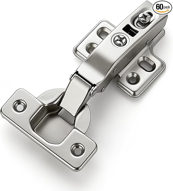 HOME EDIT 30 Pairs 60 Pack European Full Overlay Soft Close Cabinet Hinges Concealed Kitchen Cabinet Hinges Heavy-Duty Frameless Adjustable for Cupboard Hardware