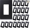 ELEGRP 1-Gang Screwless Decorative Wall Plates, Mid-Size Unbreakable Thermoplastic Faceplate Cover for Decorator Receptacle Outlet Switch, UL Listed (20 Pack, Matte Black)