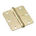 Richelieu 2821BB Onward (2-Pack) 3 1/2-inch (89 mm) Full Mortise Butt Hinge for Interior Door, 1/4-inch Radius, Brass Finish