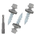 Metal Roofing Screws 10 x 1 inch, Gray Hex Head Sheet Metal Roof Screw with EPDM Washer for Corrugated Roofing (250Pcs)