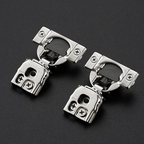 10 Pack 5 Pair 1 inch Overlay Soft Close Hinges for Kitchen Cabinet Hinges Satin Nickel Hidden Hinges Stainless Steel Concealed Hinge self Closing