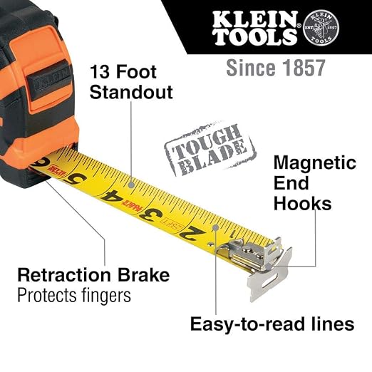Klein Tools 9216 Tape Measure and 935AB4V Level