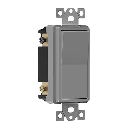 ENERLITES 4-Way Decorator Paddle Rocker Light Switch, Gloss Finish, Clamp Down Wiring, Grounding Screw, Residential Grade, 15A 120V/277V, UL Listed, 94150-GY, Gray