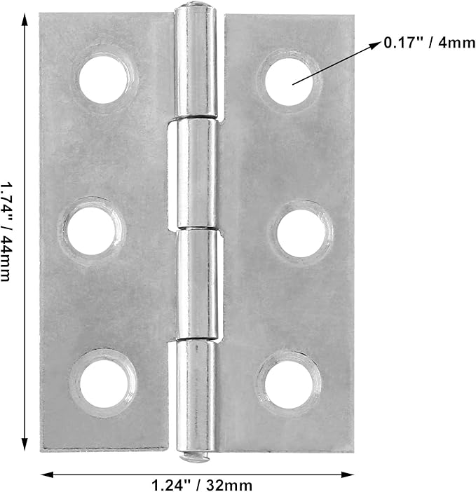 Murtenze 16 Pack 2 Inch Door Hinge Cabinet Hinge,Silver Butt Hinges Ball Bearing Window Outdoor Hinges with Mounting Screws