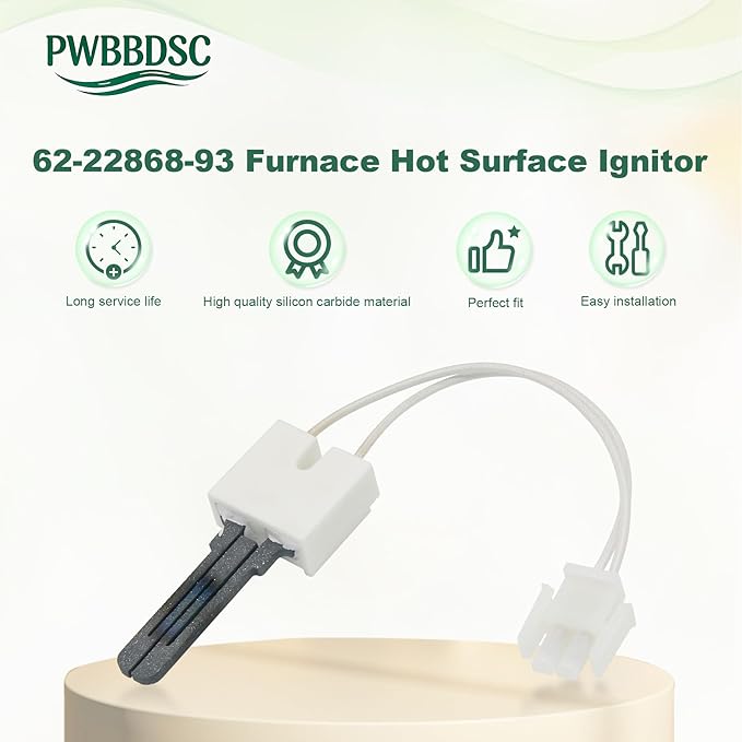 62-22868-93 Furnace Hot Surface Ignitor, Compatible with Norton-271N Goodman York Coleman Evcon Luxaire Furnaces, 025-32625-000, Replace 62-22441-01, 62-22548-01, 62-23460-01