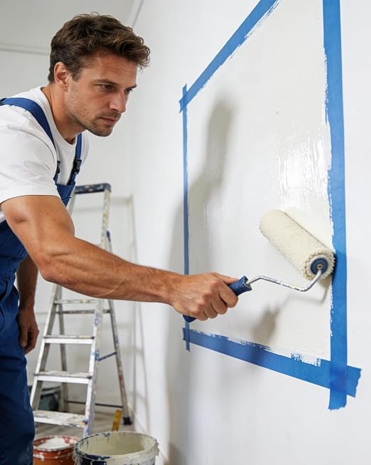 Lzerking Premium Blue Tape 12 Rolls 1.88 inches x 55 Yards, Painters Tape, Masking Tape for Purpose Wall Painting, Home Improvement (Totaling 660 Yards)