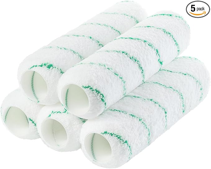 Bates- Paint Roller Covers, 9", 5 Pack, Teal Stripes, Covers for Paint Rollers 9 Inch, 9 Inch Paint Roller Covers, Paint Roller Cover, Paint Roller Covers 9 Inch, Large Paint Roller Covers