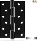 6 Pack Black Door Hinges 6 Inches Ball Bearing Hinges Heavy Duty Stainless Steel Hinge with Screws, Square Corner, Smooth and Quiet