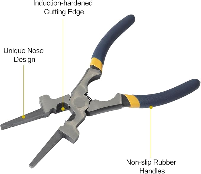 Professional 8" Weliding Pliers, Sharp MIG Pliers for Rust Resistant, Long Nose with Anti-slip Handle - Durable and Effecient (1PCS)