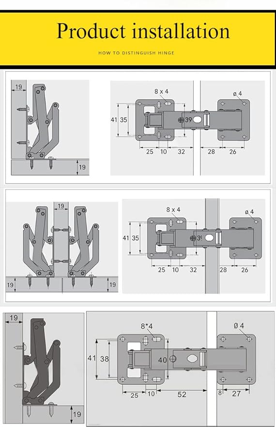 175 Degree Hidden Hinges Frameless Cabinet Hinges Hydraulically Adjustable Mount Soft Close, Full Cover (175 Degree Hinge (4 Pieces)