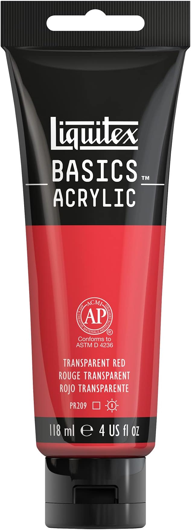 Liquitex BASICS Acrylic Paint, 118ml (4-oz) Tube, Transparent Red