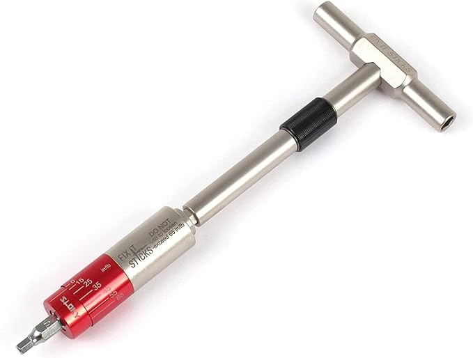 Fix It Sticks Tightening +/- 10% Accurate 15-65 inch-lbs All-In-One Torque Driver Tool Kit w/T-Way Wrench Bits Socket Adapters Bundle Brass Hammer Head Steel Insert Bit