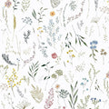 Dimoon 787"x16.1" Floral Peel and Stick Wallpaper White Contact Paper Thicken Wallpaper Delicate Flower Waterproof Green Leaf White Self Adhesive Removable Wall Paper Shelf Liner Decal Vinyl Roll