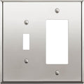 ENERLITES Combination Toggle Switch and DecoratorReceptacle Metal Wall Plate, Stainless Steel 201 Outlet Cover, Corrosion-Resistant, Mid-Size 2-Gang 4.88" x 4.92", 771131M-PC, Polished Chrome