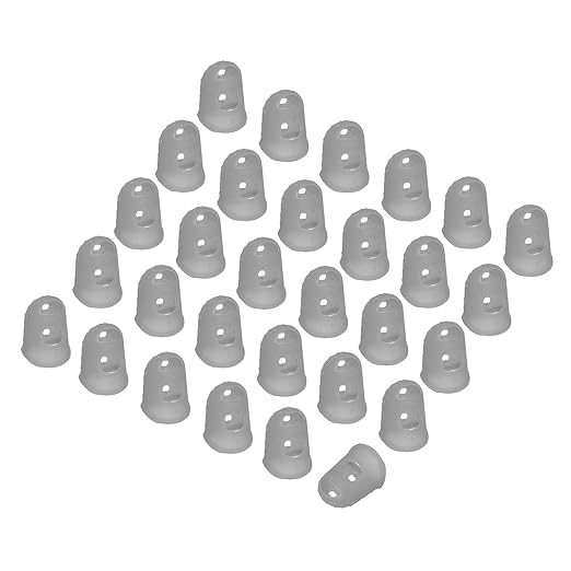 PATIKIL Finger Tip Covers Cots, Grey Silicone Finger Protectors Gloves Breathable Reusable Fingertip Caps with Air Holes for Dry Skin Finger Cracking, XS, 30 Pcs