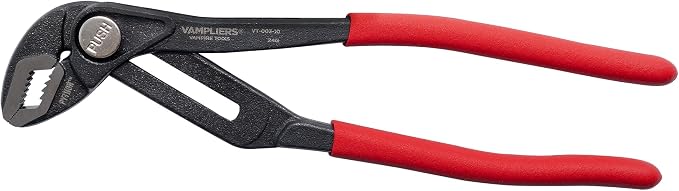 VAMPLIERS 10" PYTHON Stripped Screw Extractor Plumbers Slip Joint Pliers | Removes Stripped or Rusted Screws Ø3-9.5mm, Push-Button Adjust, Holds Round Bars, Square Bars & Sheet Metal