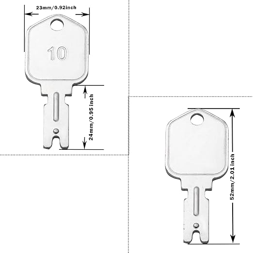 Construction Ignition Keys, 10 Pack 166 Forklift Key Hyster Heavy Equipment Keys for Clark Yale Hyster Komatsu Crown